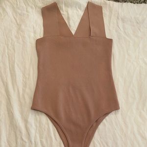 LF pinky nude knit body suit size small